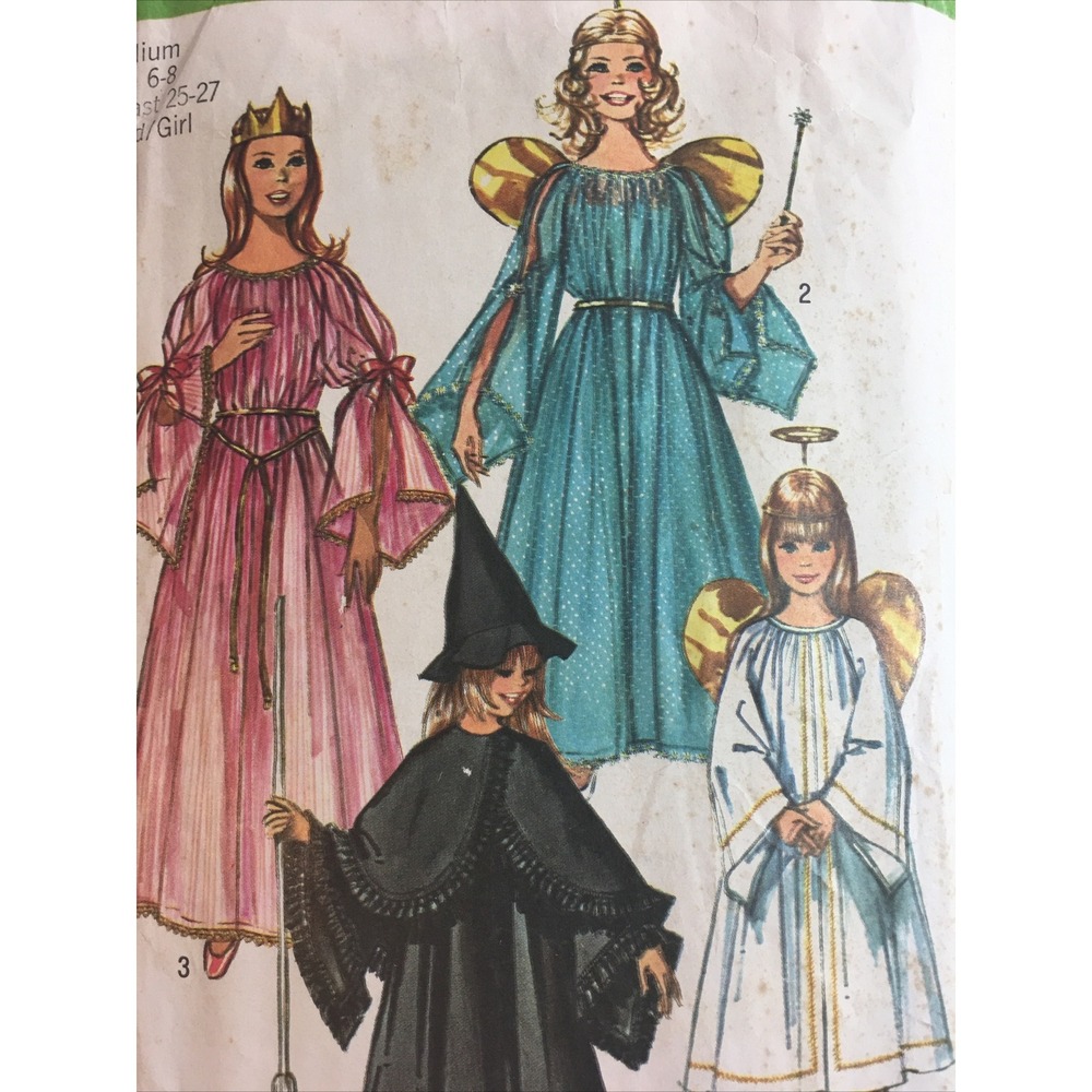 Simplicity 9052 Vintage Halloween Costume Sewing Pattern Girl Medium Size 6-8